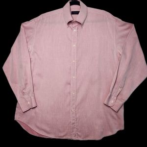 Vintage Gerani Long Sleeve Button Down Shirt Pink Made In Italy Men's Size XXL